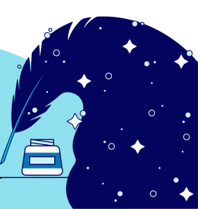 creative writing illustration with ink