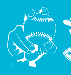 illustration of softball equipment