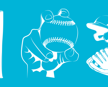 illustration of softball equipment