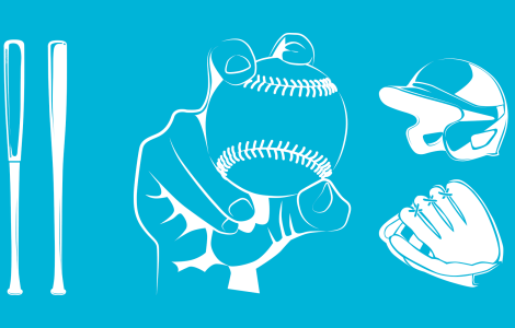 illustration of softball equipment